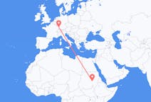 Flyg från Khartoum, Sudan till Strasbourg, Frankrike