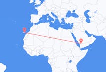 Flyreiser fra Najran, Saudi-Arabia til Las Palmas, Spania
