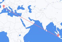 Flyg från Bengkulu, Indonesien till Montpellier, Frankrike