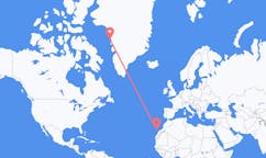 Fly fra Upernavik til Las Palmas