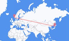 Flyreiser fra Aomori, Japan til Haugesund, Norge