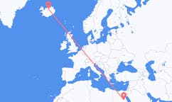 Flights from the city of Luxor, Egypt to the city of Akureyri, Iceland
