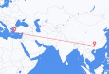Flyreiser fra Liuzhou, Kina til Kos, Hellas