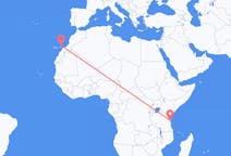 Flyreiser fra Zanzibar, til Lanzarote