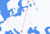 Lennot Skopjesta, Pohjois-Makedonia Savonlinnaan, Suomi