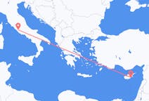 イタリアのローマからから、キプロスのラルナカまでのフライト