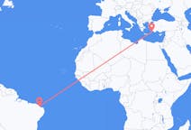 Flyg från Aracati, Brasilien till Rhodes, England, Grekland