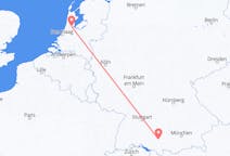 Flyg från amsterdam, Nederländerna till Memmingen, Tyskland