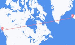 航班从加拿大鲁珀特王子港市到雷克雅维克市，冰岛塞尔