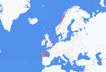 Flights from Mosjøen, Norway to Santiago de Compostela, Spain