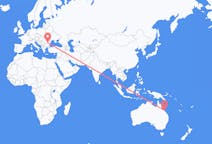 Vluchten van Mackay, Australië naar Boekarest, Roemenië