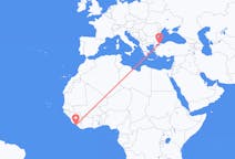 Flyreiser fra Monrovia, Liberia til Istanbul, Tyrkia