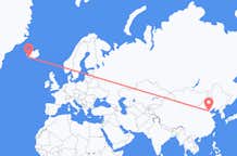 Flyg från Tianjin, Kina till Reykjavík, Island