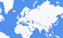 Fly fra byen Hongkong, Hongkong til byen Reykjavik, Island