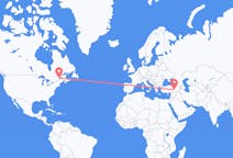 Flyreiser fra Québec, Canada til Elazig, Tyrkia