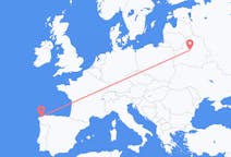 Flyreiser fra Minsk, Hviterussland til La Coruña, Spania