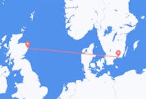 Flug frá Karlskrona, Svíþjóð til Aberdeen, Skotlandi