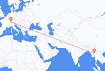Flyg från Loikaw (regionhuvudort i Burma), Myanmar (Burma) till Zürich, Schweiz