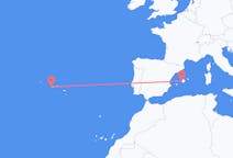 Vols depuis la ville de Palma de Mallorca vers la ville de Horta (Açores)