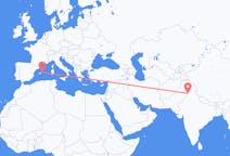 Vols d’Amritsar, Inde vers Mahón, Espagne