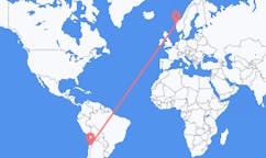 Flyrejser fra El Salvador, Chile til Florø, Norge
