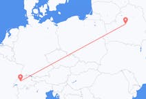 Vluchten van Minsk naar Bern
