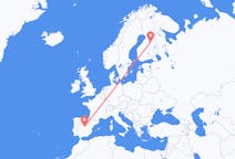 Fly fra Kajaani til Madrid