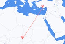 Flyg från N Djamena, Tchad till Gazipaşa, Turkiet