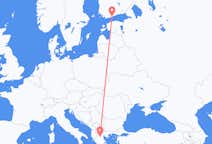 Fly fra Kozani til Helsinki