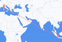Flyg från Jakarta, Indonesien till Bastia, Frankrike