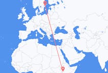 Flyreiser fra Jinka, Etiopia til Stockholm, Sverige