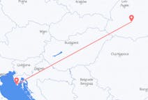 Fly fra Ivano-Frankivsk til Pula
