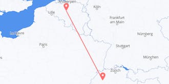 Flyg från Belgien till Schweiz