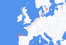 Flyreiser fra Växjö, Sverige til Santiago de Compostela, Spania