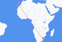 Flyg från Margate, KwaZulu-Natal, Sydafrika till Lanzarote, Spanien