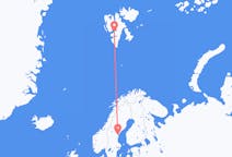 Flüge von Sundsvall, Schweden nach Spitzbergen, Spitzbergen und Jan Mayen
