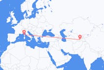 Loty z Duszanbe, Tadżykistan do Calviego, Francja