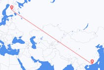 Flyreiser fra Hong Kong, til Kuopio