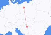 Flyg från Osijek, Kroatien till Poznań, Polen