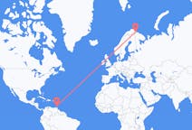 Vluchten van St. George's, Grenada naar Kirkenes, Noorwegen