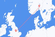 Flyreiser fra Oslo, Norge til Nottingham, England