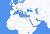 Flyg från Balbala, Djibouti till Chambery, Frankrike