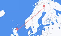 Flug frá Pajala, Svíþjóð til Aberdeen, Skotlandi