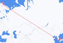 Vols depuis la ville de Saga vers la ville de Kirkenes