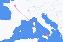 Flights from Tours, France to Catania, Italy