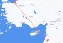 Flyreiser fra Damaskus, Syria til Bursa, Tyrkia