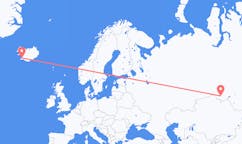 Vluchten van Omsk, Rusland naar Reykjavík, IJsland