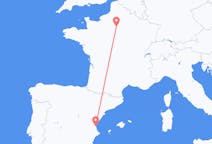 Flyrejser fra Valencia, Spanien til Paris, Frankrig