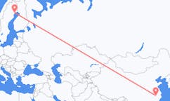 Flyreiser fra Huangshan, Kina til Lulea, Sverige