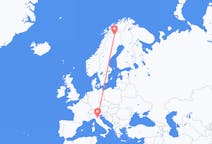 Vols de Kiruna, Suède pour Bologne, Italie